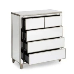 Dunelm Fitzgerald 5 Drawer Chest, Mirrored 9 Dunelm Fitzgerald 5 Drawer Chest, Mirrored -Furniture Sale Shop 1000133581 alt03