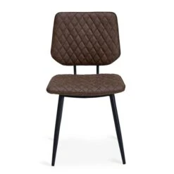 Dunelm Austin Set Of 2 Faux Leather Brown Dining Chairs -Furniture Sale Shop 1000147446 alt01