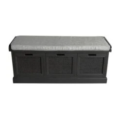 Dunelm Lucy Cane Charcoal Storage Bench -Furniture Sale Shop 1000150474 alt02