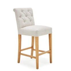 Dunelm Newbury Bar Stool Natural Linen -Furniture Sale Shop 1000157975 alt02