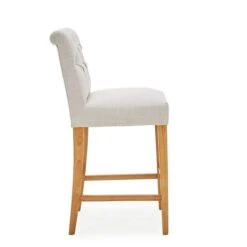 Dunelm Newbury Bar Stool Natural Linen -Furniture Sale Shop 1000157975 alt03