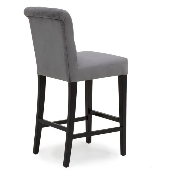 Dunelm Newbury Bar Stool Grey Velvet 6 Dunelm Newbury Bar Stool Grey Velvet - Image 6