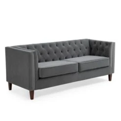 Kyoto Leah Velvet Chesterfield 3 Seater Sofa 8 Kyoto Leah Velvet Chesterfield 3 Seater Sofa -Furniture Sale Shop 1000165596 alt02
