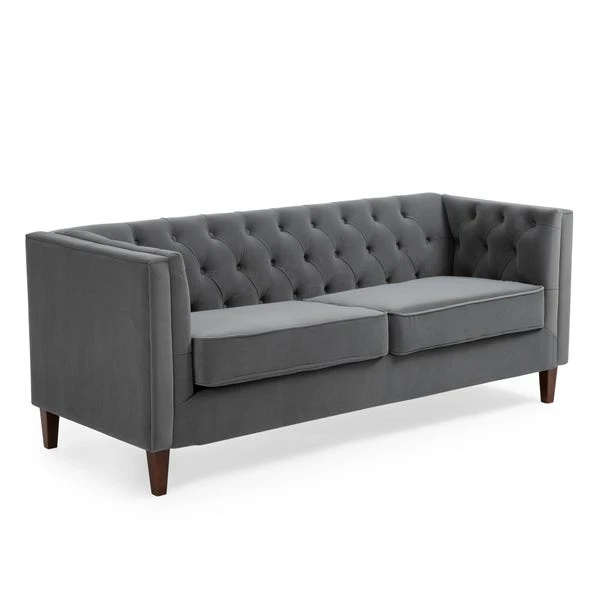 Kyoto Leah Velvet Chesterfield 3 Seater Sofa 3 Kyoto Leah Velvet Chesterfield 3 Seater Sofa - Image 3