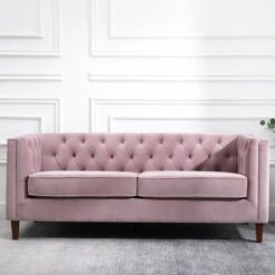 Kyoto Leah Velvet Chesterfield 3 Seater Sofa 11 Kyoto Leah Velvet Chesterfield 3 Seater Sofa -Furniture Sale Shop 1000165596 alt05