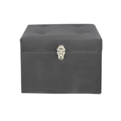 Dunelm Luxe Grey Velvet Storage Trunk 9 Dunelm Luxe Grey Velvet Storage Trunk -Furniture Sale Shop 1000184653 alt03