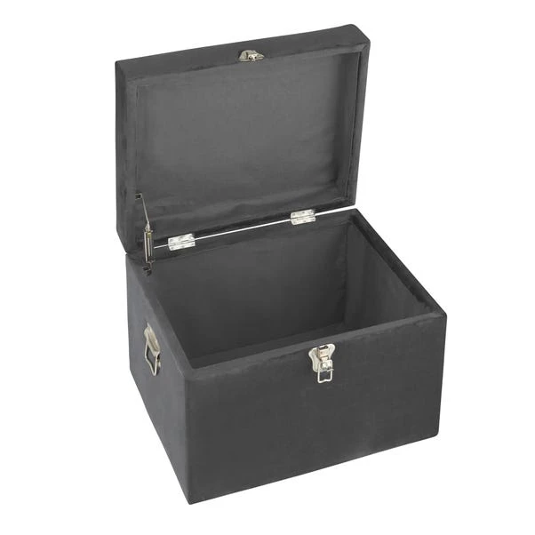 Dunelm Luxe Grey Velvet Storage Trunk 5 Dunelm Luxe Grey Velvet Storage Trunk - Image 5