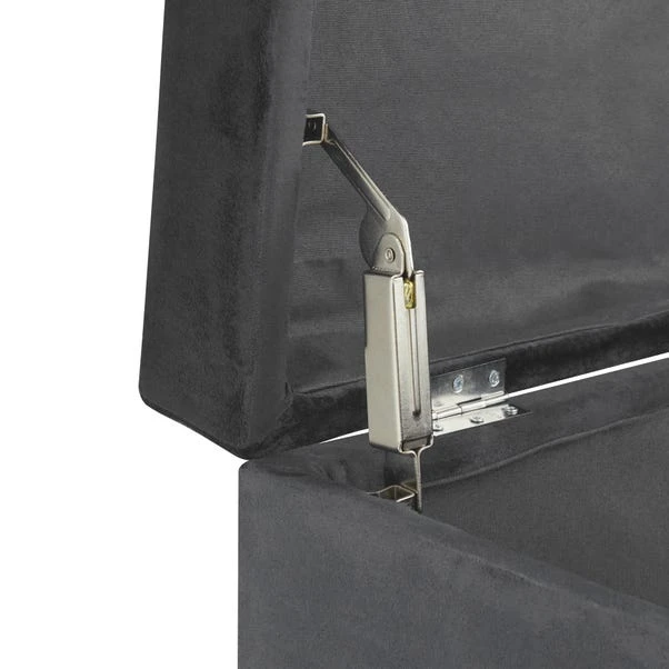 Dunelm Luxe Grey Velvet Storage Trunk 6 Dunelm Luxe Grey Velvet Storage Trunk - Image 6