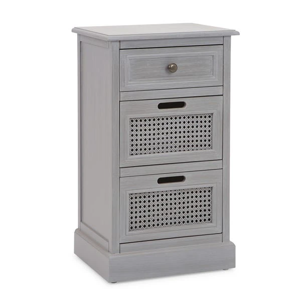 Dunelm Lucy Cane 3 Drawer Bedside Table 2 Dunelm Lucy Cane 3 Drawer Bedside Table - Image 2
