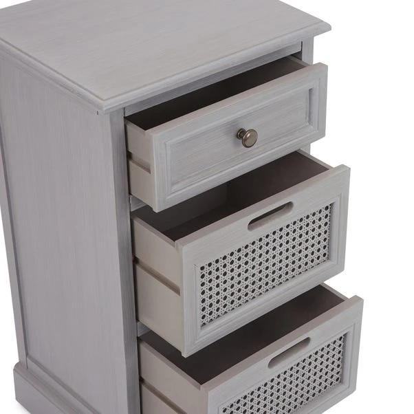 Dunelm Lucy Cane 3 Drawer Bedside Table 5 Dunelm Lucy Cane 3 Drawer Bedside Table - Image 5