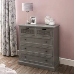 Dunelm Lucy Cane 5 Drawer Chest
