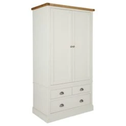 Dunelm Compton Double 3 Drawer Wardrobe, Ivory & Oak -Furniture Sale Shop 30605616 alt02