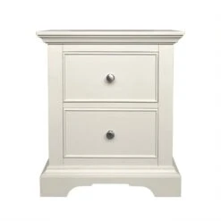 Dunelm Charlotte 2 Drawer Bedside Table, Ivory