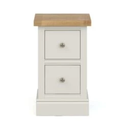 Dunelm Compton 2 Drawer Slim Bedside Table, Oak