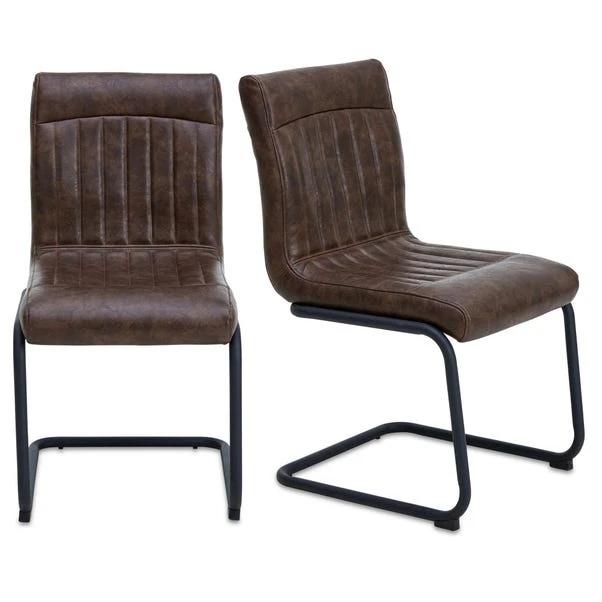 Dunelm Felix Set Of 2 Cantilever Faux Leather Dining Chairs 1 Dunelm Felix Set Of 2 Cantilever Faux Leather Dining Chairs
