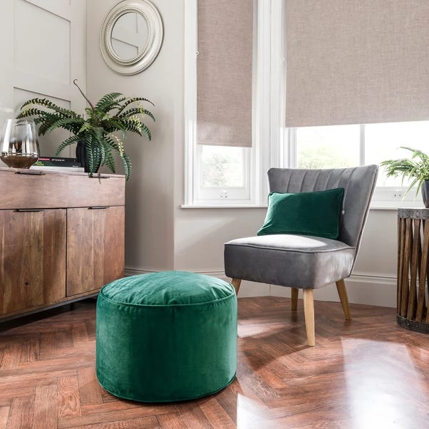 Dunelm Isla Pouffe - Emerald 1 Dunelm Isla Pouffe - Emerald