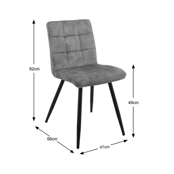 Dunelm Porter Set Of 2 Dining Chairs Grey Microsuede 2 Dunelm Porter Set Of 2 Dining Chairs Grey Microsuede - Image 2
