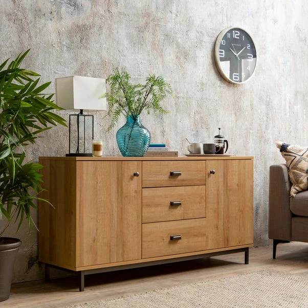 Dunelm Fulton Oak Effect Large Sideboard 1 Dunelm Fulton Oak Effect Large Sideboard