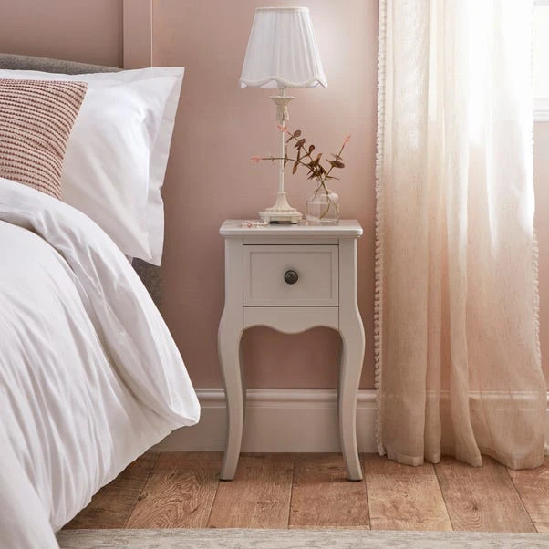 Dunelm Clara 1 Drawer Bedside Table, Grey 1 Dunelm Clara 1 Drawer Bedside Table, Grey