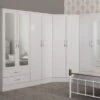Seconique Nevada 4 Door 2 Drawer Wardrobe, Mirrored