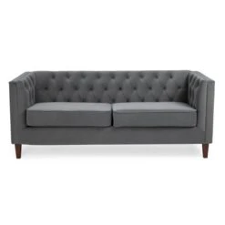 Kyoto Leah Velvet Chesterfield 3 Seater Sofa
