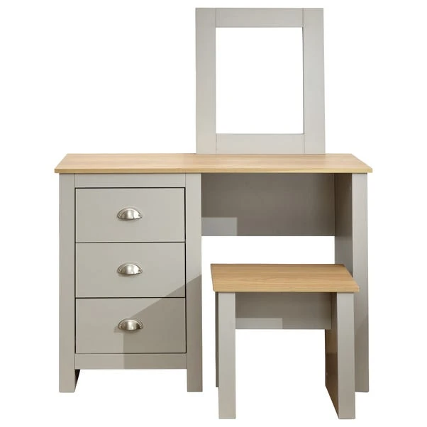 GFW Lancaster 3 Drawer Dressing Table Set With Mirror 1 GFW Lancaster 3 Drawer Dressing Table Set With Mirror