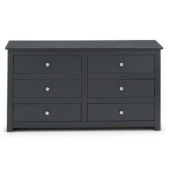 Julian Bowen Radley 6 Drawer Chest, Dark Grey & Pine