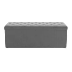 Dunelm Oswald Velvet Buttoned Ottoman Bench -Furniture Sale Shop 30726584 alt02