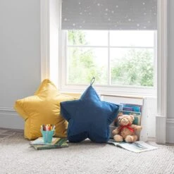 Dunelm Kid's Isla Star Pouffe Citrus