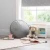 Dunelm Kid's Isla Circle Pouffe Light Grey
