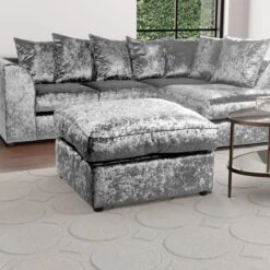 Dunelm Blake Crushed Velvet Footstool