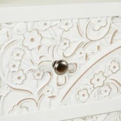 Dunelm Samira Tall 2 Door & 1 Drawer Chest, White -Furniture Sale Shop 30748013 alt05