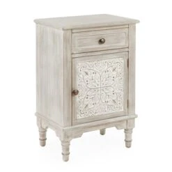 Dunelm Lucille 1 Drawer & 1 Door Bedside Table, White Wash 8 Dunelm Lucille 1 Drawer & 1 Door Bedside Table, White Wash -Furniture Sale Shop 30748018 alt02