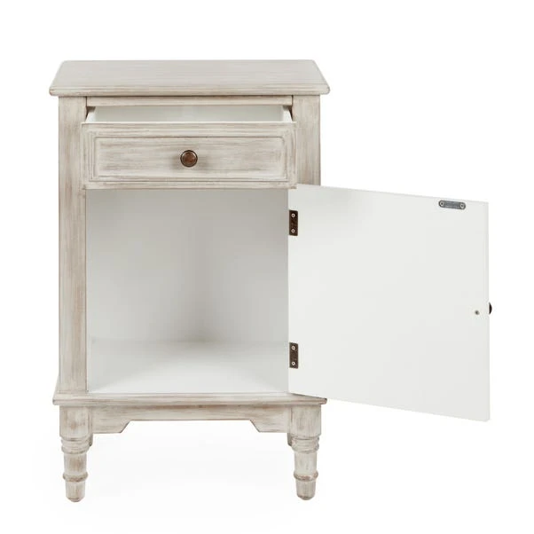 Dunelm Lucille 1 Drawer & 1 Door Bedside Table, White Wash 4 Dunelm Lucille 1 Drawer & 1 Door Bedside Table, White Wash - Image 4