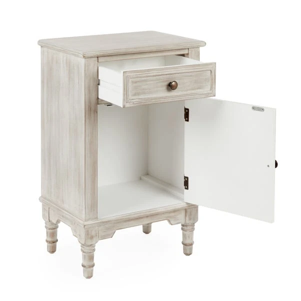 Dunelm Lucille 1 Drawer & 1 Door Bedside Table, White Wash 5 Dunelm Lucille 1 Drawer & 1 Door Bedside Table, White Wash - Image 5