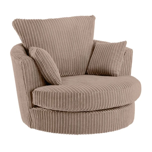 Dunelm Blake Jumbo Cord Swivel Chair 3 Dunelm Blake Jumbo Cord Swivel Chair - Image 3