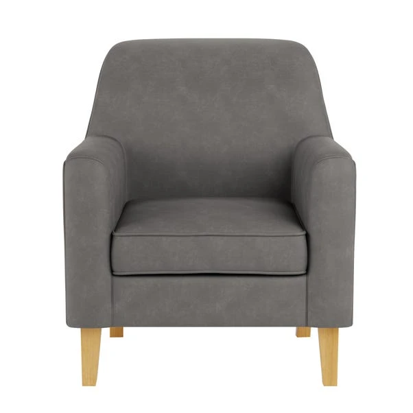 Dunelm Cooper Grey Faux Leather Armchair 3 Dunelm Cooper Grey Faux Leather Armchair - Image 3