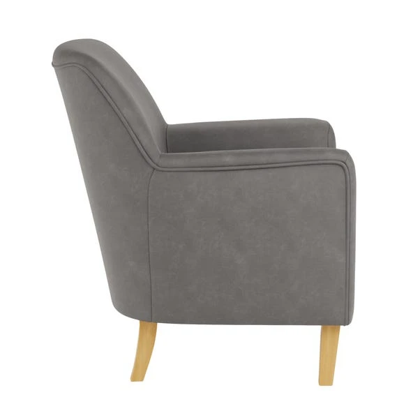 Dunelm Cooper Grey Faux Leather Armchair 4 Dunelm Cooper Grey Faux Leather Armchair - Image 4