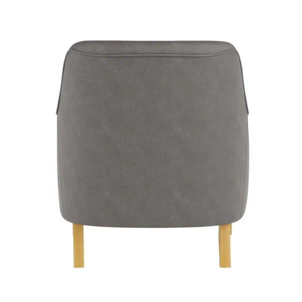 Dunelm Cooper Grey Faux Leather Armchair 5 Dunelm Cooper Grey Faux Leather Armchair - Image 5