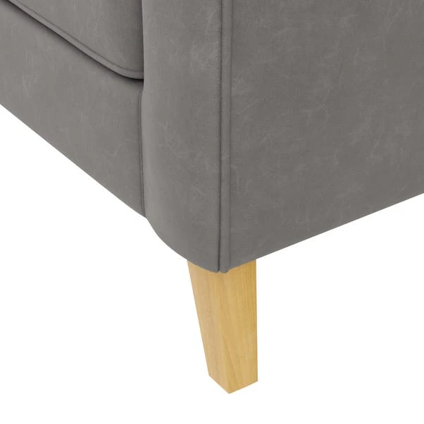 Dunelm Cooper Grey Faux Leather Armchair 6 Dunelm Cooper Grey Faux Leather Armchair - Image 6