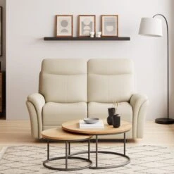 Dunelm Monte Distressed Faux Leather Reclining 2 Seater Sofa