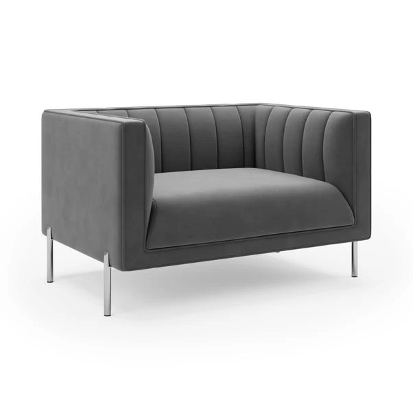 Dunelm Bellamy Luxe Velvet Snuggle Chair 2 Dunelm Bellamy Luxe Velvet Snuggle Chair - Image 2