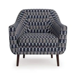 Dunelm Eddie Regents Jacquard Tub Chair Navy -Furniture Sale Shop 30765516 alt02
