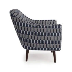 Dunelm Eddie Regents Jacquard Tub Chair Navy -Furniture Sale Shop 30765516 alt03