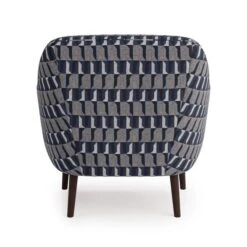 Dunelm Eddie Regents Jacquard Tub Chair Navy -Furniture Sale Shop 30765516 alt04