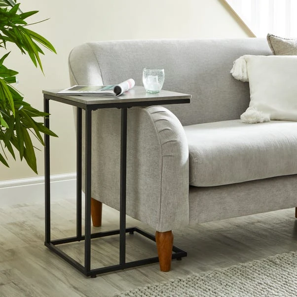 Dunelm Charlie Concrete Effect C-Shaped Side Table 1 Dunelm Charlie Concrete Effect C-Shaped Side Table
