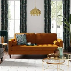 Dunelm Zoe Velvet 3 Seater Sofa