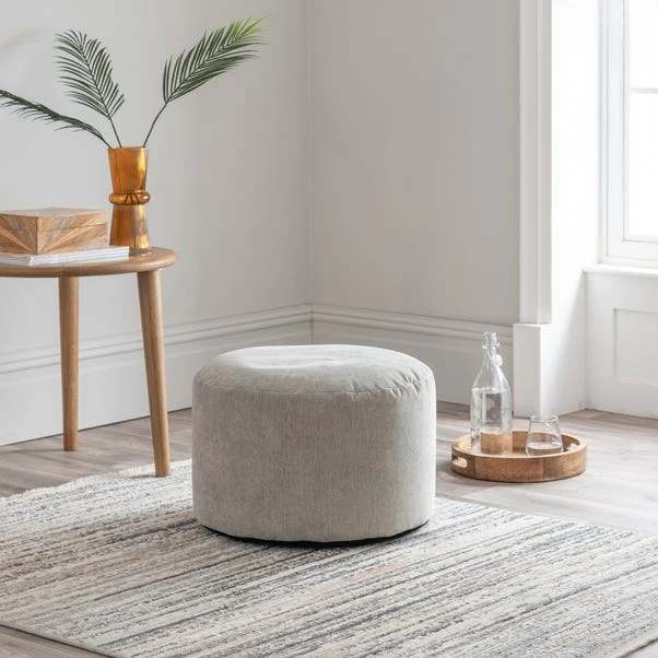 Dunelm Bristol Pewter Pouffe 1 Dunelm Bristol Pewter Pouffe