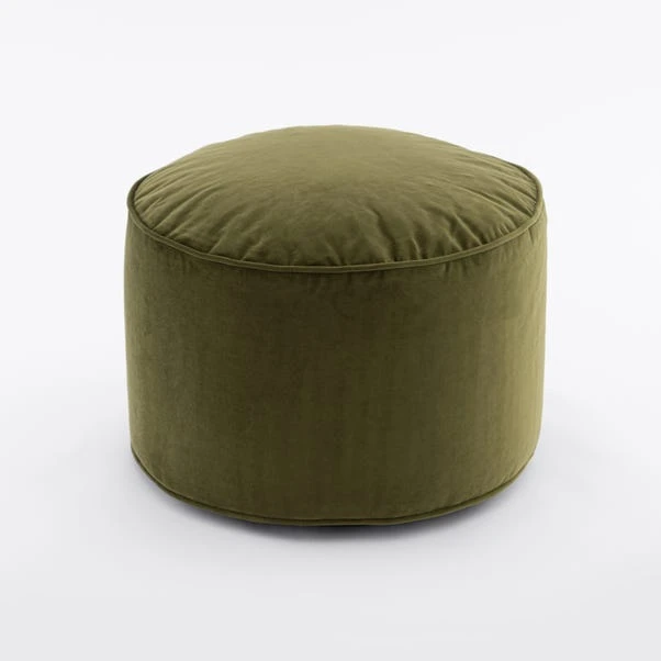 Dunelm Eliza Velvet Pouffe 2 Dunelm Eliza Velvet Pouffe - Image 2