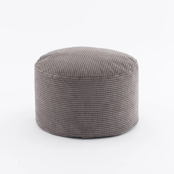 Dunelm Jenson Charcoal Waffle Pouffe 2 Dunelm Jenson Charcoal Waffle Pouffe - Image 2